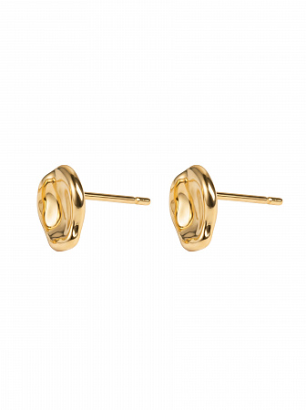 Мятые серьги-пусеты мини