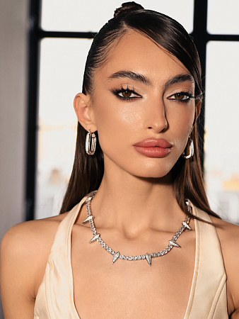 Серьги-кольца из кристаллов