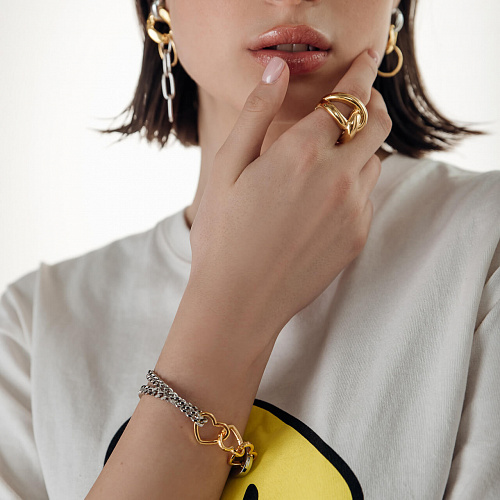 Асимметричные серьги биколор Асимметричные серьги биколор