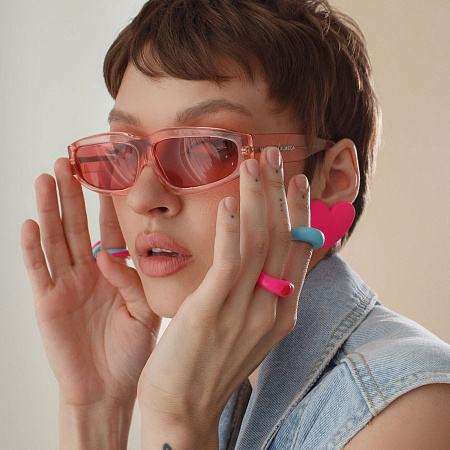 Матовые пусеты-сердца