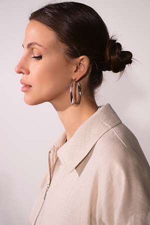 Глянцевые овальные серьги