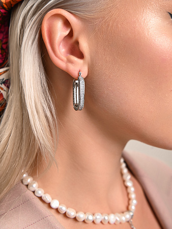 Серьги-кольца из кристаллов