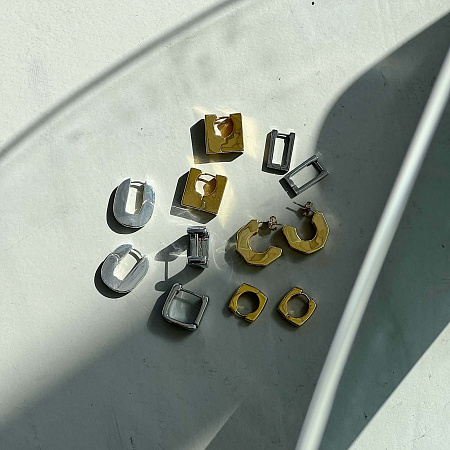 Серьги прямоугольной формы