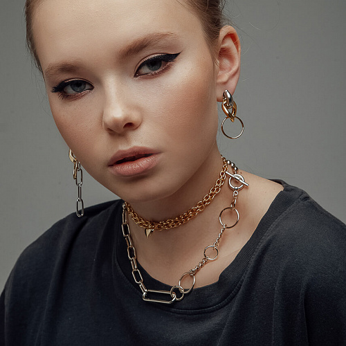 Асимметричные серьги биколор Асимметричные серьги биколор