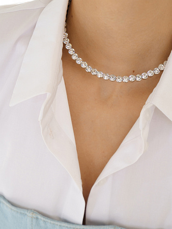 Искристый чокер с кристаллами