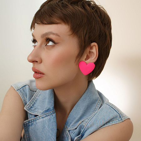 Матовые пусеты-сердца