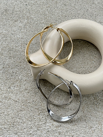 Глянцевые овальные серьги