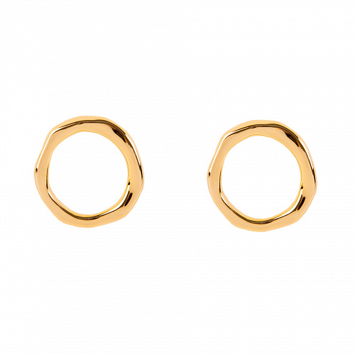 Мятые серьги в форме круга Мятые серьги в форме круга