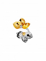 Биколорное кольцо с цветами