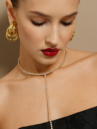 Чокер-галстук с кристаллами