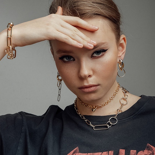 Асимметричные серьги биколор Асимметричные серьги биколор