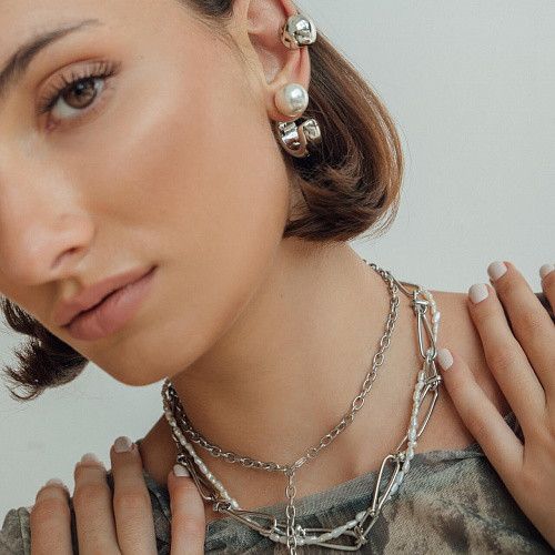 Двойная подвеска с перламутром Двойная подвеска с перламутром