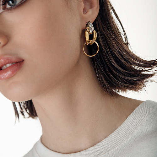 Асимметричные серьги биколор Асимметричные серьги биколор